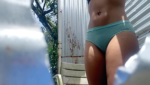 Outdoor solo video of a girl in a dress and clothes