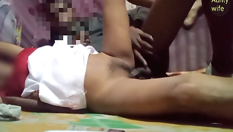 Indian brunette getting fucked in missionary in front of husband