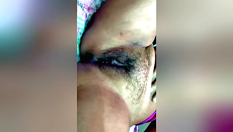 Sexy ebony brunette fingered and fingered by a hot guy