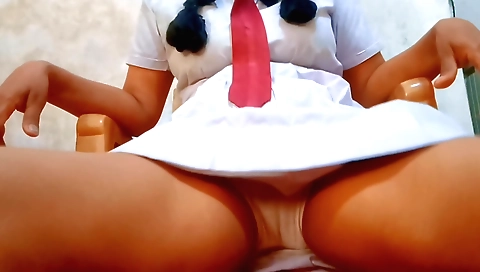 Sexy milf with a lovely face and a lovely body takes a white penis