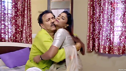 Brunette old and young in sexy clothes getting fucked