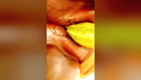 Amateur shemale vina x82 fucked with a dildo and a stick