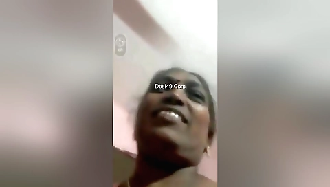 Big tits mature stepmother shows in solo sex video