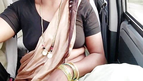 Hairy indian girl fucking in the car in a sexy way