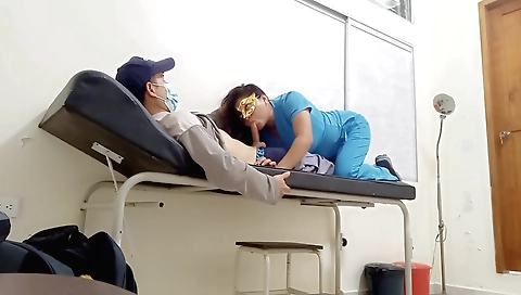 Sexy doctor with a few scruples makes a homemade porn video