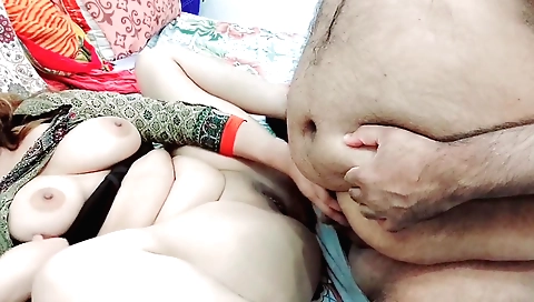 Chipped tits amateur brunette helps her stepson with cum