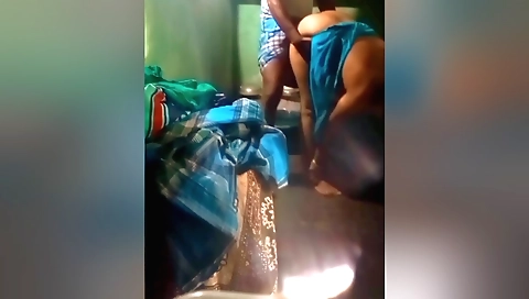 Indian brunette in the bathroom gets naked and enjoys a sex