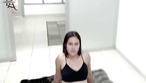 Sexy girl gets a huge hard dick in her mouth and pussy