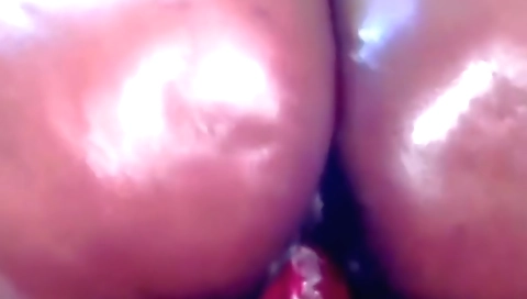 Hot amateur solo female masturbating with a doll dildo