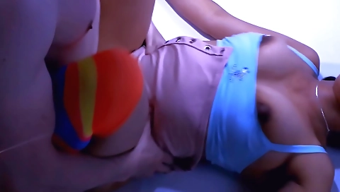 Stepmother is getting horny with her stepson's legs