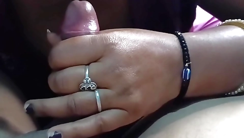 Indian girl with a perfect mouth is teaching her stepfather