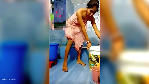 Indian girl is naked in the shower and masturbates