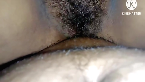 Indian girl with hairy pussy gets her husband to fuck her