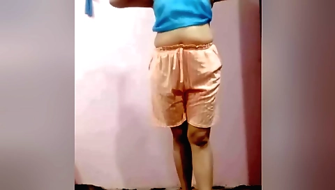 Indian stepsister is stripping in amateur solo sex video