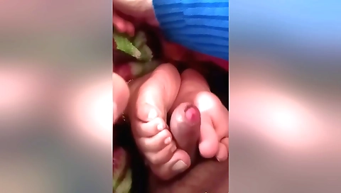 Hot white desi's foot fetish with the largest piece of dick