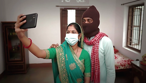 Indian teen gets double mazza dildo in her pussy and cunt