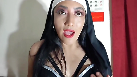 Hot Nun Tries Anal Sex For The First Time And Relives Cream On Her Ass