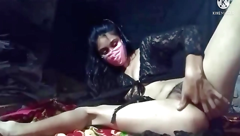 Brunette teen with a hairy pussy showing off on webcam