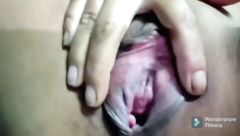 Indian woman is going to lay down and play with her pussy