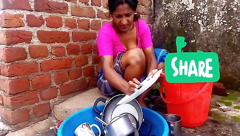 Sexy brunette wife having fun with a guy in this porn clip