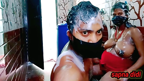 Busty brunette pregnant in the bathroom has her pussy fucked