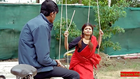 Indian hottie with big tits is having sex outdoors