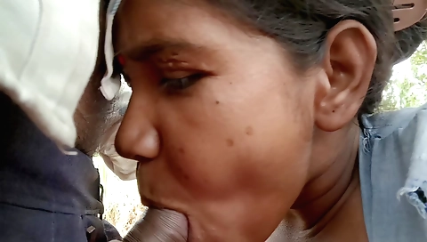 Indian brunette riding a bike and going out on the jungle