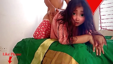 Indian porn video of a brunette with small tits in the bed