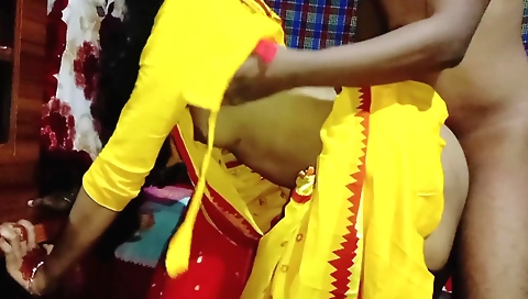 Indian girl with small tits is having a romantic sex with husband