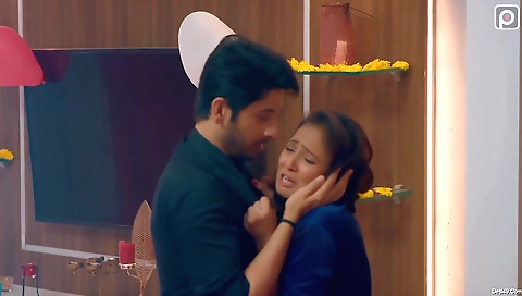 Beautiful brunette milf is having fun with a toy in the kitchen