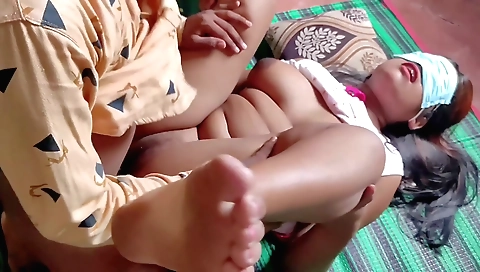 Hot hairy indian girl fucked by a big cock in her pussy